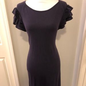 Plum purple knee length cotton dress